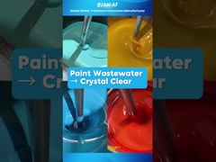 Очистка сточных вод. Демонстрация чистой воды с флоккулянтами и ПАМ.